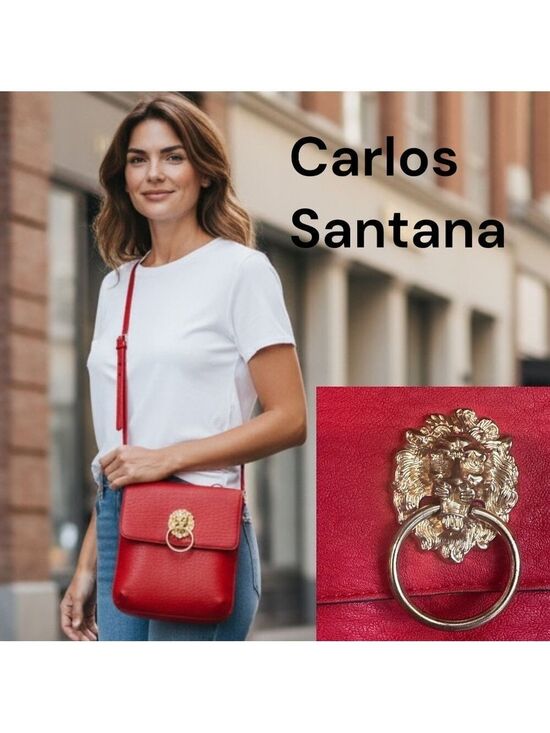 Carlos Santana Handbags - Carlos Santana Bold Red Crossbody Bag with Lion